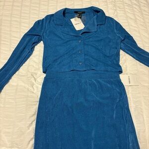 Blue forever 21 two piece set